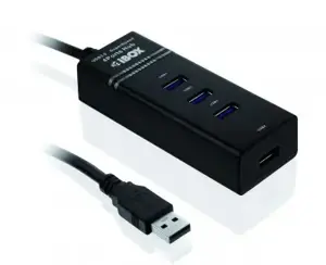 IBOX IUH3FB KONCENTRATORIUS I-BOX USB 3.0 JUODAS, 4 PRIEVADAI