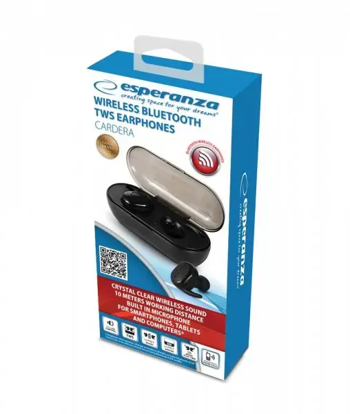 "Esperanza EH225K" "Bluetooth" ausinės TWS Black