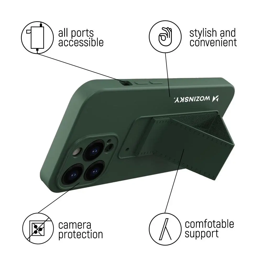"Wozinsky Kickstand Case" silikoninis stovo dangtelis, skirtas "Samsung Galaxy S22", raudonas