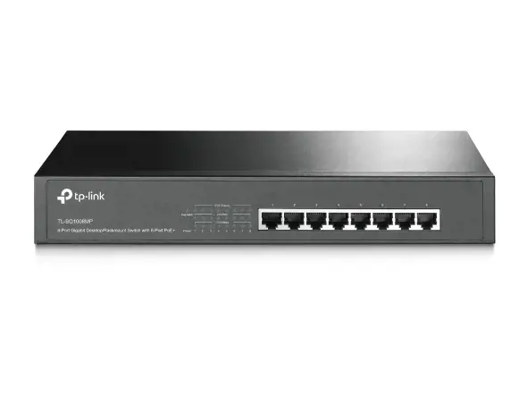 TP-Link TL-SG1008MP, nevaldomas, Gigabit Ethernet (10/100/1000), maitinimas per Ethernet (PoE), montuojamas į stovą, 1U