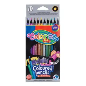 Spalvoti pieštukai COLORINO METTALIC, 10 spalvų