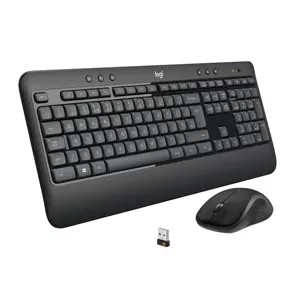 Logitech Advanced MK540, Wireless, USB, Membrane, QWERTY, Black, White, Mouse included