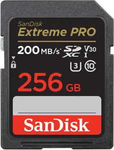 "SanDisk Extreme PRO" 256GB SDXC atminties kortelė + 2 metų "RescuePRO Deluxe" iki 200MB/s ir 140MB…