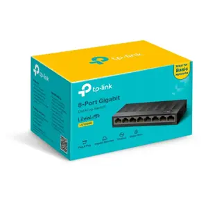 TP-LINK LiteWave 8 prievadų gigabitinis stalinis komutatorius 8 gigabitiniai RJ45 prievadai Stalinis plastikinis korpusas