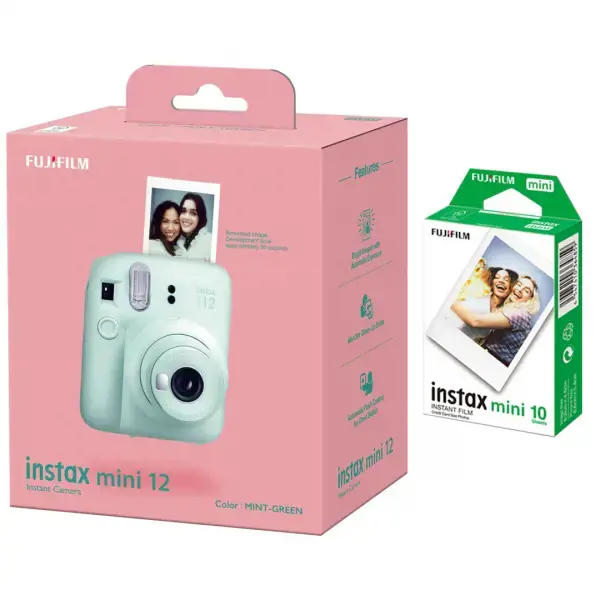 Momentinis fotoaparatas Fujifilm instax mini 12 MINT GREEN+instax mini glossy (10pl)