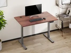 Reguliuojamo aukščio stalas Up Up Bjorn Pilkas, Stalviršis M Tamsaus riešuto spalvos