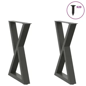 Valgomojo stalo kojos, 2 vnt., antracito spalvos, 50x(72-73,3) cm, plienas