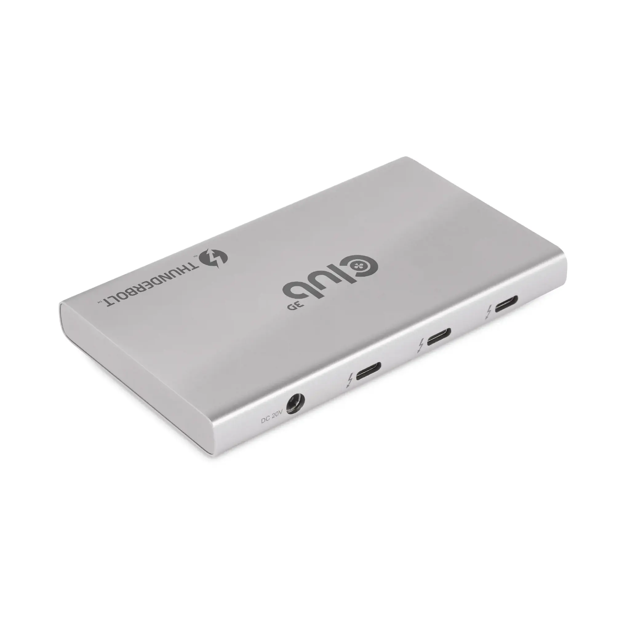 CLUB3D Certified Thunderbolt™4 Portable 5-in-1 Hub with Smart Power, Docking, Thunderbolt 4, Silver, OS Support: Windows10™ or above version supported Thunderbolt™ 4 host MacOS™ 11 or above..., DC, 10 W