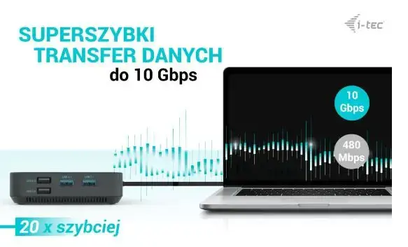 I-TEC USB-C HDMI Dual DP doko stotelė su 100 W maitinimo šaltiniu