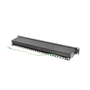 LANBERG PPS5-1024-B Lanberg Patch Panel 24 prievadų 1U, kat. 5e, ekranuota, juoda