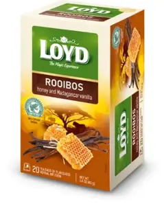 Aromatizuota raudonoji arbata LOYD, medaus ir vanilės skonio, 20 x 2g
