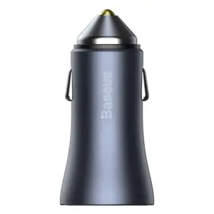 Baseus TZCCJD-0G Golden Contactor Car Charger Dual Quick Charger USB 40W Dark Grey