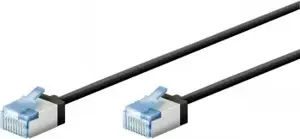 GOOBAY ULTRA-FLEX CAT6A VERKKOKAAPELI, 0.25M, U/FT, LSZH, SLIM, EXTRA-SHORT PLUGS, BLACK