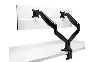 "Kensington SmartFit®" vienu prisilietimu reguliuojamo aukščio dviguba monitoriaus atrama, spaustukas, 9 kg, 33 cm (13"), 86,4 cm (34"), 100 x 100 mm, juoda