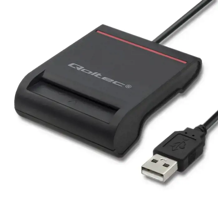 QOLTEC išmaniųjų lustų ID kortelių skaitytuvas USB 2.0 Plug&Play