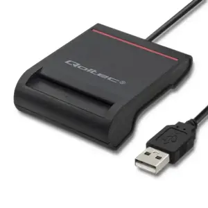 QOLTEC išmaniųjų lustų ID kortelių skaitytuvas USB 2.0 Plug&Play
