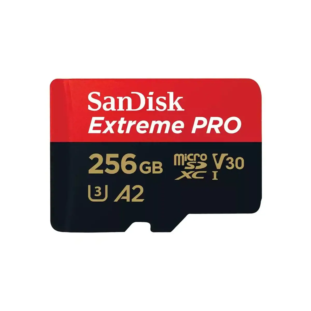 "SanDisk Extreme PRO microSDXC 256GB + SD adapteris + 2 metų "RescuePRO Deluxe" iki 200MB/s ir 140MB/s skaitymo/rašymo greitis A2 C10 V30 UHS-I U3; EAN:619659188542