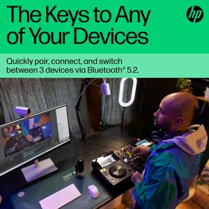 "HP 350 Compact Multi-Device Bluetooth" klaviatūra, mini, "Bluetooth", mechaninė, QWERTY, balta