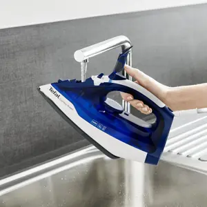 "Tefal FV2838E0", sausas ir garų lygintuvas, "Cerilium" padas, 1,9 m, 180 g/min, mėlynas, baltas, 40 g/min