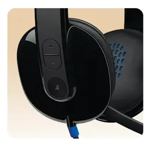 "Logitech H540" USB kompiuterio ausinės, laidinės, biurui / skambučių centrui, 20-20000 Hz, 120 g, ausinės, juodos spalvos