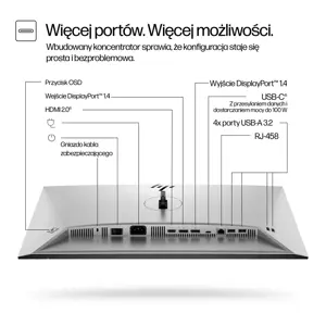 HP Series 7 Pro 24 inch WUXGA USB-C Monitor - 724pu, 61 cm (24"), 1920 x 1200 pixels, WUXGA, Black, Silver