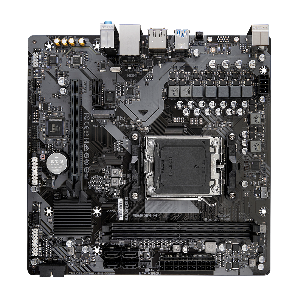 GIGABYTE A620M H AM5 2xDDR5 4xSATA 1xM.2 mATX MB