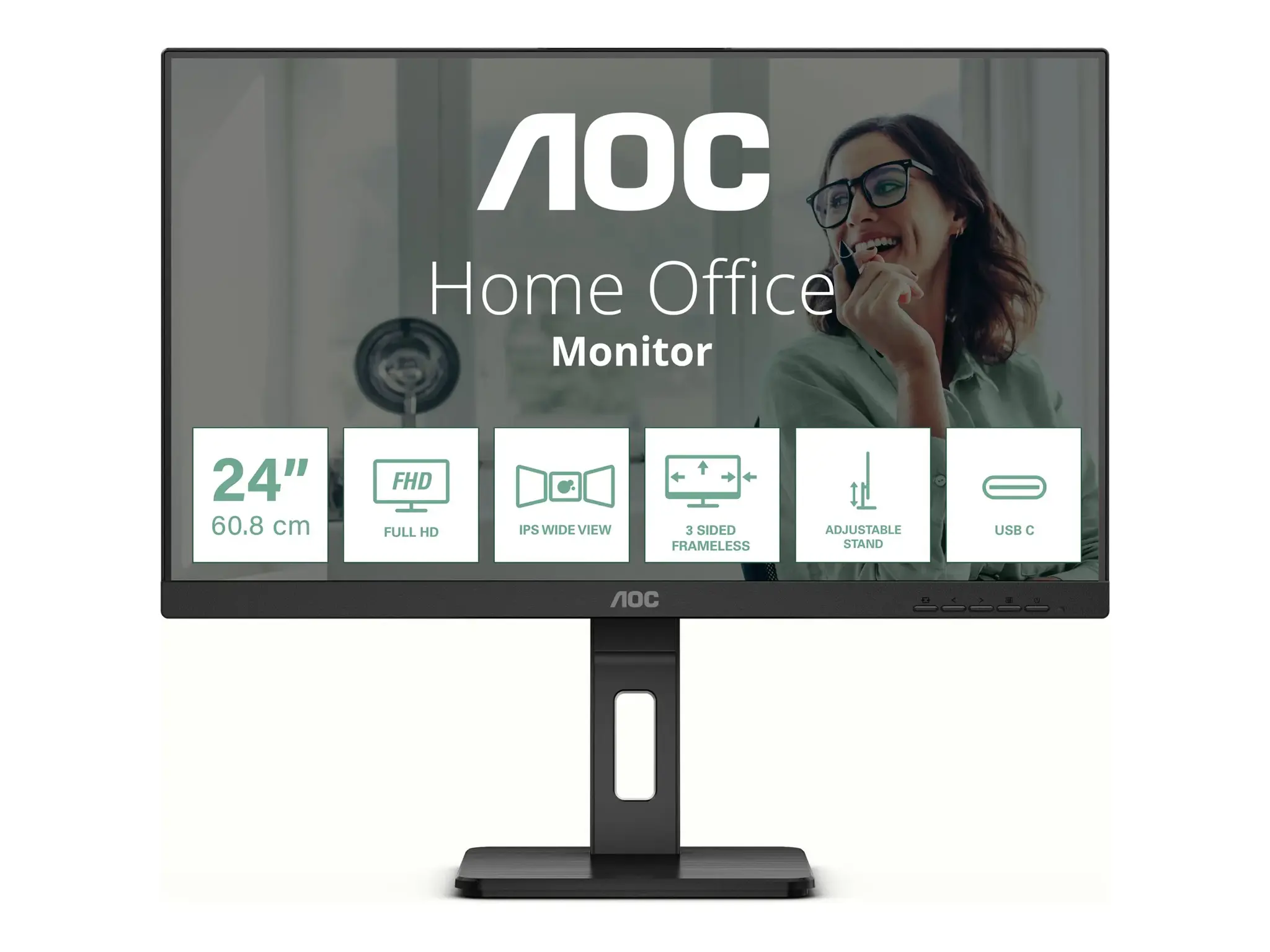 Monitorius AOC 24P3CV 23.8inch IPS TFT 1920x1080 HDMI DP USB Black