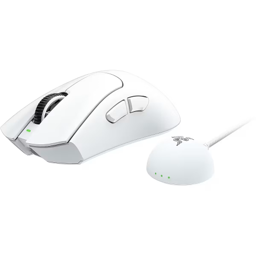 Razer DeathAdder V4 Pro Belaidė žaidimų pelė RF Wireless + USB-A, 45000 DPI, Balta