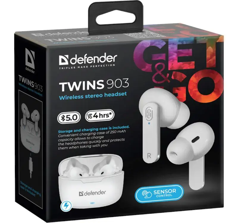 "Bluetooth" ausinės TWINS 903 white