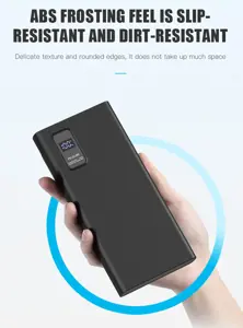 Plokštelės maitinimo bankas 10000mAh PD QC LED, baltos spalvos