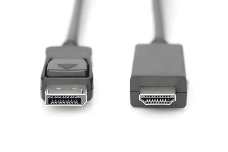 ASSMANN DisplayPort adapterio kabelis DP - HDMI Type A St / St 2.0m w / War. DP 1.2 HDMI 2.0 4K / 60Hz CE juodas