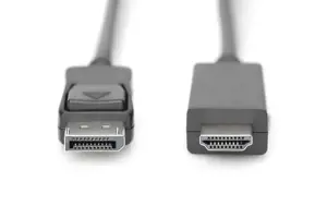 ASSMANN DisplayPort adapterio kabelis DP - HDMI Type A St / St 2.0m w / War. DP 1.2 HDMI 2.0 4K / 60Hz CE juodas