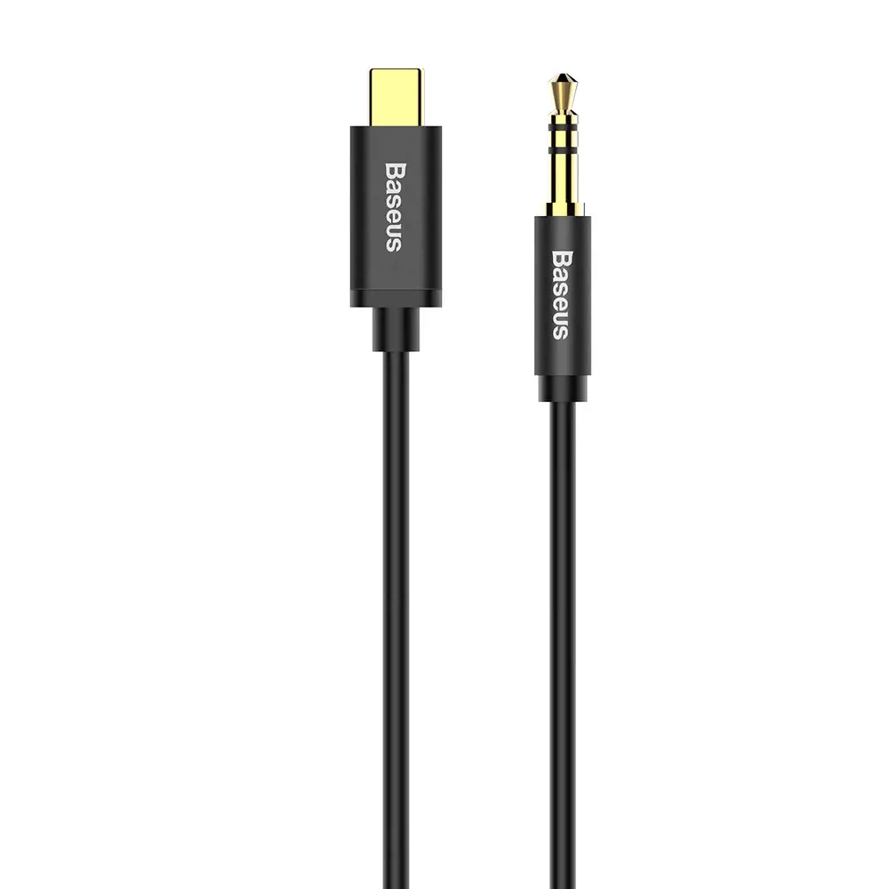 Baseus Yiven Garso kabelis USB-C - mini jack 3,5 mm, 1,2 m (juodas) (juodas)