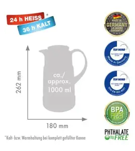 ROTPUNKT termosas, 1,0 l, ristretto (juodas)