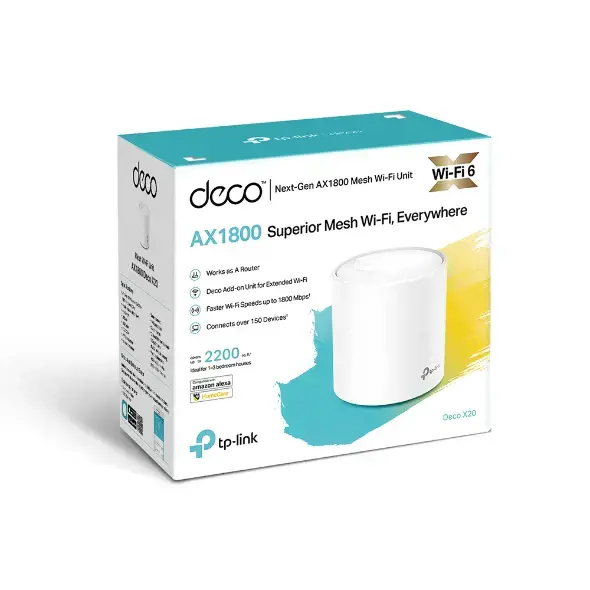 "TP-Link AX1800" AX1800 "Wi-Fi" tinklelio sistema, balta, vidinė, maitinimas, 0-40 °C, -40-70 °C, 10-90 %