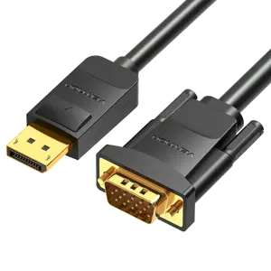 "Vention" DP-VGA kabelis 1,5 m, juodas, 1,5 m, DisplayPort, VGA (D-Sub), vyriškas, vyriškas, tiesus