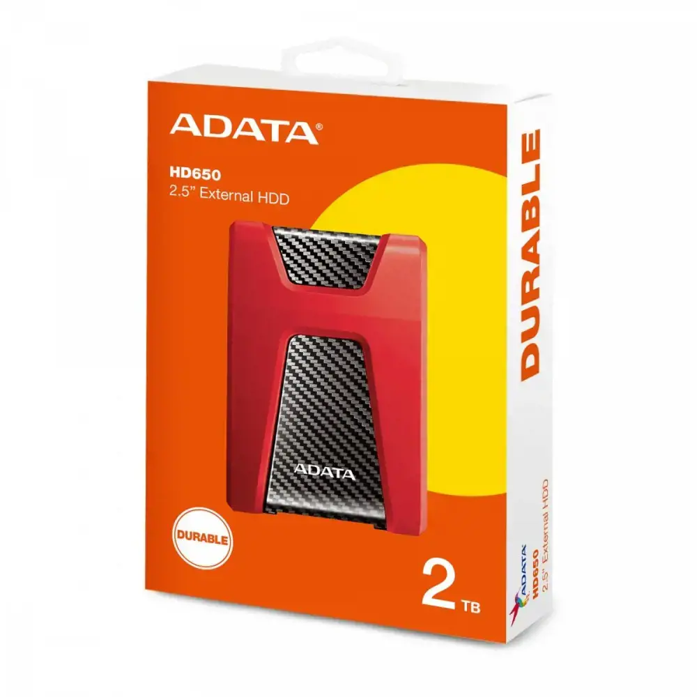 ADATA HD650 2TB USB3.0 Raudonasis išorinis 2,5 colio diskas