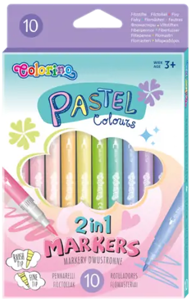 Flomasteriai dvipusiai Colorino Pastel 10 pastelinių spalvų
