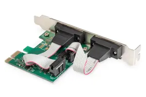 DIGITUS PCIexpress kortelė 2xserial DB9 MCS9901 mikroschemų rinkinys su 2 LP laikikliu
