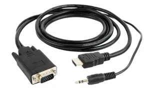 GEMBIRD A-HDMI-VGA-03-10 Gembird HDMI-VGA ir garso adapterio kabelis, viengubas, 3 m, juodas
