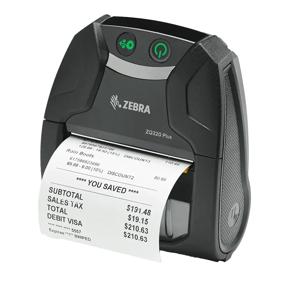 Zebra ZQ310 Plus, vidinis, USB-C, BT (BLE), "Wi-Fi", NFC, 8 taškų/mm (203 dpi)