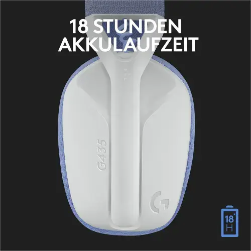 LOGITECH G435 LIGHTSPEED belaidės žaidimų ausinės - BALTOS spalvos