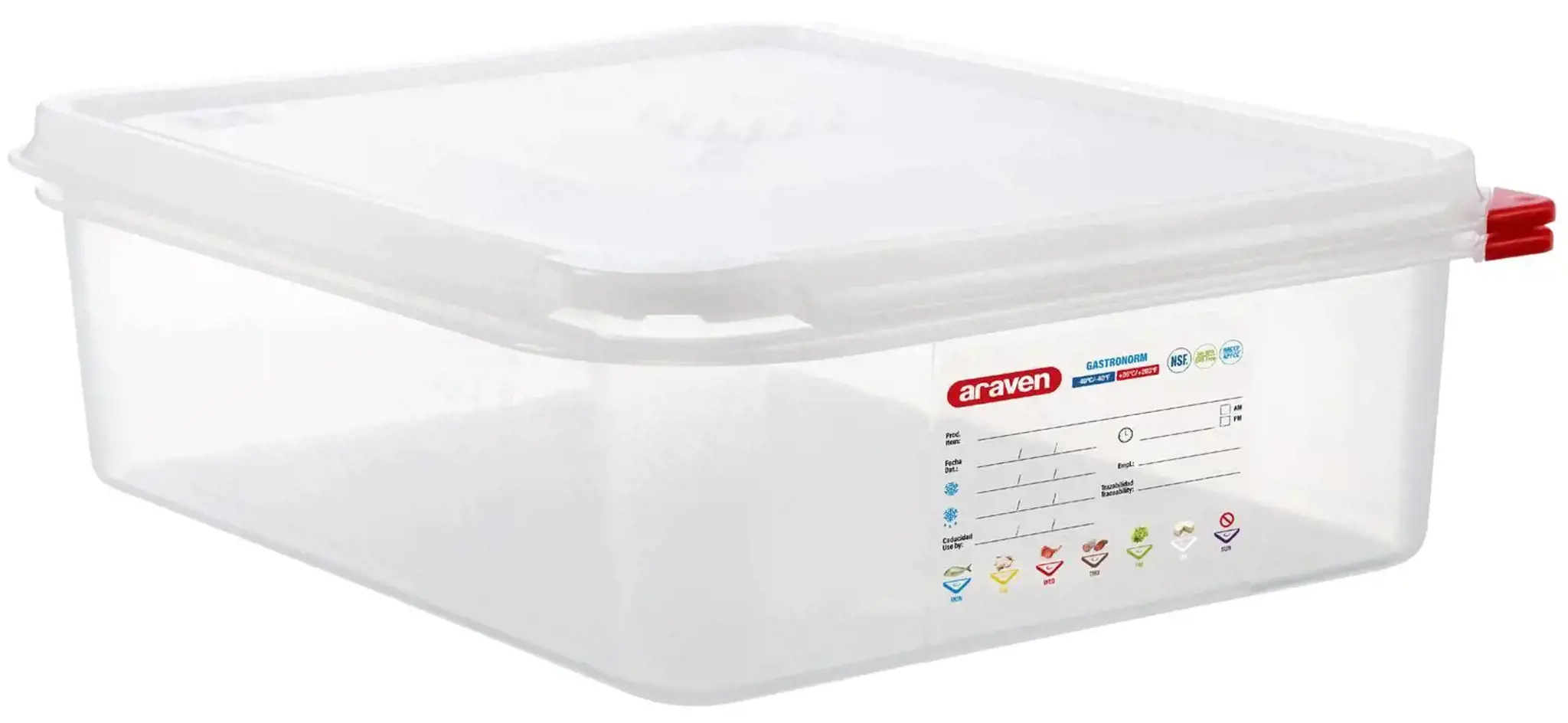 Gastro talpa AIRTIGHT GN1/2, su dangčiu, PP, 6,5 l, H 10 cm, vt