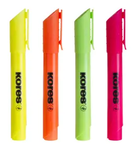 HIGH LINER PLUS, komplektas, mišrios spalvos, plastikiniame dėkle - 4 vnt. (geltona, rožinė, oranžinė, žalia)