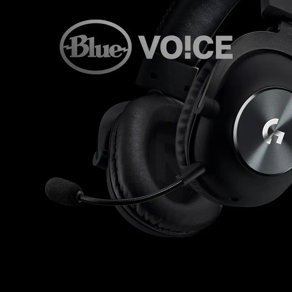 LOGITECH G PRO X laidinės žaidimų ausinės - mėlynas mikrofonas - juodos spalvos - USB DAC