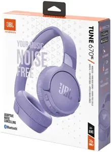 JBL belaidės ausinės Tune 670NC, violetinės spalvos