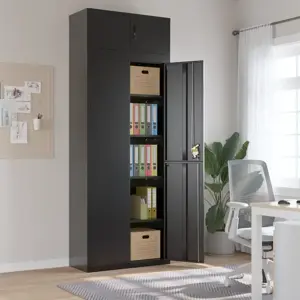 Spintelė dokumentams, juodos spalvos, 90x40x240cm, plienas