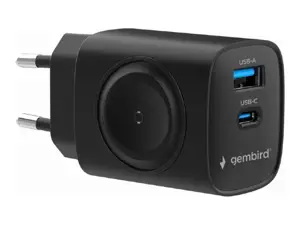 CHARGER USB 2IN1 20W 2PORT/TA-UC-PDQCW20-01-BK GEMBIRD