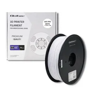 QOLTEC Professional 3D spausdinimo gija ABS PRO 1.75mm 1kg šaltai balta