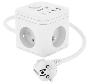 KERG SMART – 3-SOCKET POWER STRIP + USB-A+USB-C CHARGER 1.5M 3×1.5MM2 H05VV-F 16A/250V